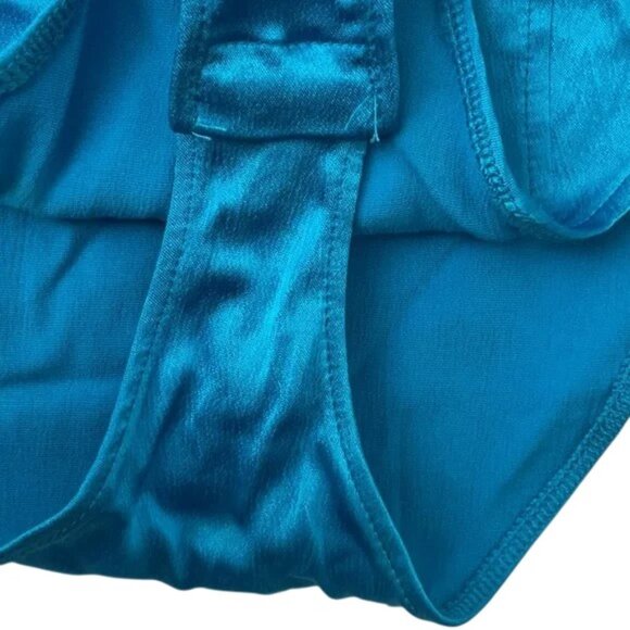 Zara Turquoise Blue Satin Effect Bustier Wired Bra Bodysuit Size Small - Picture 8 of 13